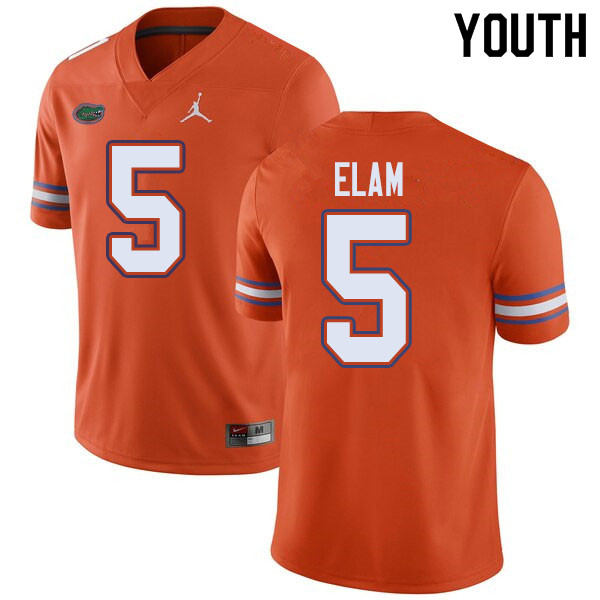 Jordan Brand Youth #5 Kaiir Elam Florida Gators College Football Jerseys Sale-Orange - Click Image to Close